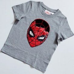 تصویر تیشرت طرح اسپایدر من پولک برگردان 