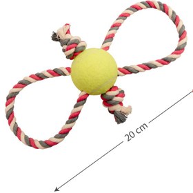 تصویر اسباب بازی سگ نیناپت مدل توپ و طناب کد Ninapet Dog Toy Ball And Rope Model