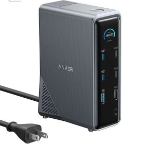 تصویر هاب شارژ و تصویر 14 پورت انکر Anker Prime 14-in-1 Charger Docking Station with 160W Max Output, Dual 4K Displays - مدل A83B6 