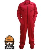 تصویر لباس کار یکسره قرمز مدل حامی Red one-piece workwear model Hami