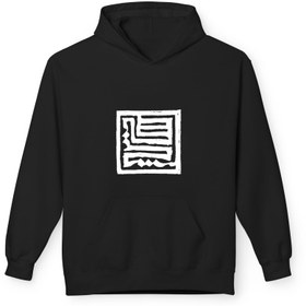 تصویر هودی مشکی طرح هیچ 