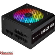 تصویر پاور کورسیر فول ماژولار 550 وات مدل CX550F RGB 