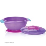 تصویر کاسه درب دار چسبان 9+ ماه نابی NUBY ظرفیت 300 میلی لیتر بنفش 