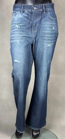 تصویر شلوار جین نیم بگ سرمه ای تینت راه راه کد 335 - 42 