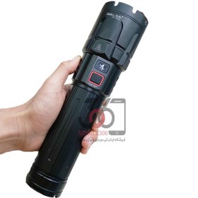 تصویر چراغ قوه فوق العاده قوی شرکت اسمال سان مدل ZY-T266 با قابلیت پاوربانک Super strong flashlight of Small Sun company model ZY-T266