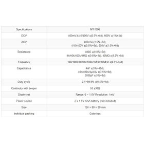 تصویر مولتی متر دیجیتال پروسکیت مدل MT-1506 