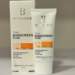 تصویر فلوئید ضد آفتاب کرم پودری +SPF50 بیزانس مناسب پوست مختلط و چرب 40 میلی لیتر 