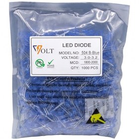 تصویر OVAL LED آبی 5mm برند VOLT بسته 1000 تایی 