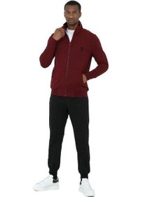 تصویر ست ورزشی مردانه دِس گروم رنگ بوردو مدل 23006 برند d's damat D'S Groom Men's Burgundy Tracksuit 23006