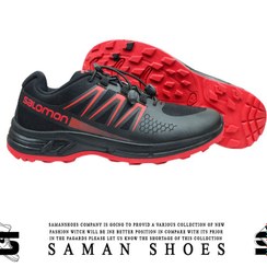 تصویر کفش کتانی کوهنوردی بزرگ پا مشکی قرمز مردانه Salomon | Speedcross 5 Trail مدل 3296 