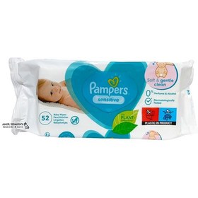 تصویر دستمال مرطوب پمپرز بسته 52 عددی Pampiers wet wipes pack of 52 pieces