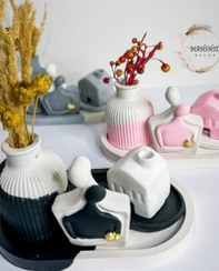 تصویر دکوری با جاعودی کلبه - سفید صورتی 