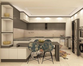 تصویر کابینت مدرن دو پله 