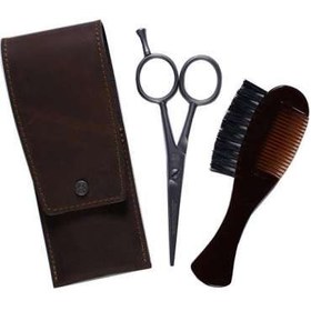 تصویر قیچی و شانه سبیل دوو Dovo Beard and Moustache Scissor Set - Comb/Brush Custom 
