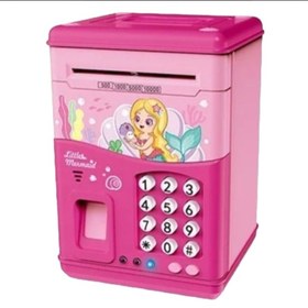 تصویر قلک اثرانگشتی رمزدار طرح گاوصندوق موزیکال دخترانه Encrypted fingerprint piggy bank musical safe design for girls