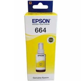 تصویر جوهر 664 اصلی Epson Yellow Epson 664 Ecotank Yellow ink bottle