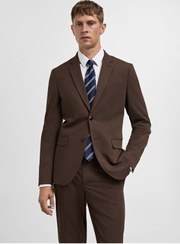 تصویر ژاکت مردانه قهوه ای منگو | 77064439 MANGO Man 