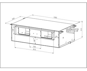 تصویر یونیت داخلی داکت اسپلیت توربو 24000 مدل HTP_24 Split duct indoor unit turbo 2 ton 24000BTU/hr model HTP_24