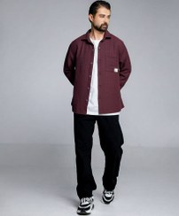 تصویر پیراهن پشمی مردانه چهارفصل سایز ۲XL زرشکی 