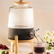 تصویر کلمن آب شیشه ای مدل لوتوس بدون لیوان(چوب ضد اب) 