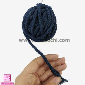 تصویر مکرومه کتان سرمه ای 