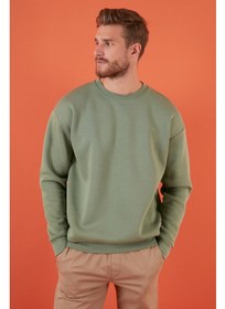 تصویر سویشرت مردانه نخی با یقه گرد و طراحی راحت، نرم و پرزدار مدل SWEAT 5905255 برند buratti Regular Fit Crew Neck Cotton Furry Soft Raised Sweat Men's SWEAT 5905255