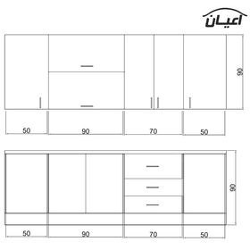 تصویر کابینت آشپزخانه مدل FH C12 مجموعه 8 عددی - ملامینه / 