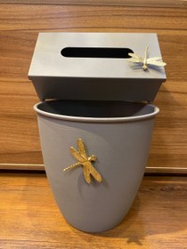 تصویر سطل و دستمال طوسی 