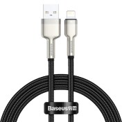 تصویر کابل تبدیل USB به لایتنینگ باسئوس 25 سانتی متر 2.4A مدل Baseus Metal Cable CALJK-01 