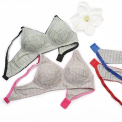 تصویر سوتین زنانه ملانژ خال دار ۳ عددی سایز ۷۰ تا ۸۵ 