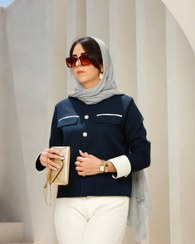 تصویر کت کرپ دیپلمات سرمه ای آرتمیس 