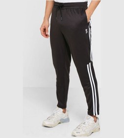 تصویر شلوار جوجینگ ورزشی مشکی با نوار برند seventy five Tape Sports Joggers Black