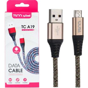 تصویر کابل تبدیل USB به microUSB تسکو مدل TC-A19 طول 2 متر TSCO TC-A19 USB to microUSB Cable 2m