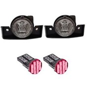 تصویر چراغ پلاک خودرو قطعه سازان کبیر مدل EK-405RED-3010369 مناسب برای پژو 405 به همراه لامپ مجموعه 4 عددی 