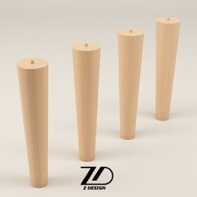 تصویر پایه میز چوبی مخروطی 