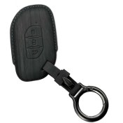 تصویر کاور ریموت خودرو AKT مدل 859 طرح چرم چوب مناسب خودروی لاماری ایما AKT car remote control cover model 859, leather and wood design, suitable for Lamari Ima cars