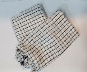 تصویر چفیه سفید سرداری گره دار ویسکوز 