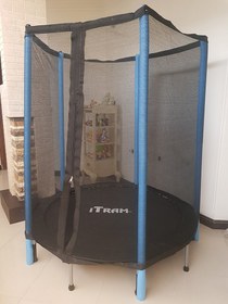 تصویر ترامپولین آی ترام 150 سانتی متری فنری با تور محافظ ITRAM Trampoline