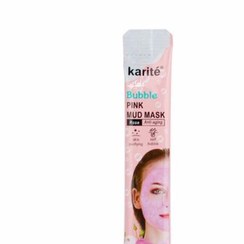 تصویر ماسک حبابی ساشه ای مدل Rose حجم 5میل کاریته Karite Rose Bubble Pink Mud Mask 5ml