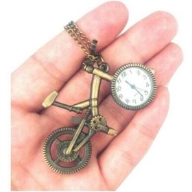 تصویر ساعت گردنبندی جیبی کلکسیونی مدل دوچرخه 
