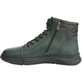 تصویر کفش مردانه بوت تمام چرم مدل S6 برند شمس Shams رنگ سبز Men's Shams S6 Green