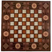 تصویر شطرنج و تخته نرد چوبی طرح فندقی 