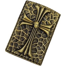 تصویر فندک گازی طرح صلیب کروم هارتز - کد 20059 