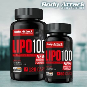 تصویر چربی سوز لیپو 100 120 کپسول بادی اتک BODY ATTACK LIPO 100 120 Caps