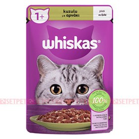 تصویر پوچ گربه ویسکاس روسیه طعم بوقلمون و خرگوش در سس 75 گرم Whiskas Rabbit 75g