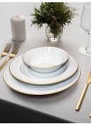 تصویر سرویس غذاخوری سفید 24 PRC.YEM.SETI FILE GOLD اورجینال Güral Porselen 