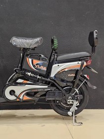 تصویر موتورسیکلت برقی DELIVER BIKE با باتری قابل حمل رنگ‌ خاکستری 