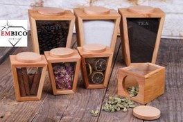 تصویر سرویس پاسماوری چوب شیشه ۷ پارچه مونیکا 