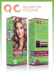 تصویر رنگ موی بدون امونیاک گیاهی وگان QC Quantum Colors – شماره 8.01 | بلوند خاکستری روشن (Light Chestnut) 