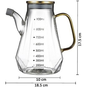 تصویر جاروغنی پیرکس 900 میل مدل الماسی با کیفیت برای نگهداری و استفاده راحت تر و بهینه تر از روغن های خوراکی روغن ریز 1عددی 